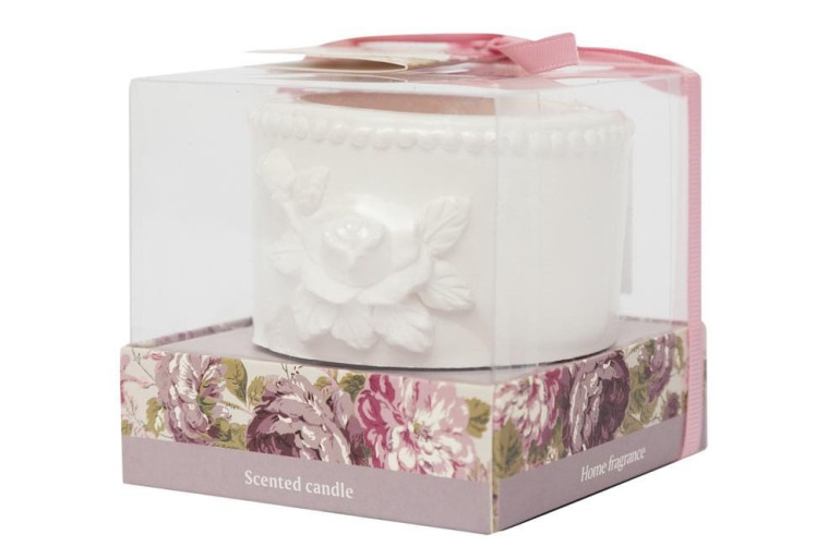 Керамический подсвечник с ароматической свечой Secret De Maison «Flower Garden» (mod. TFP 118GF) (Белый)