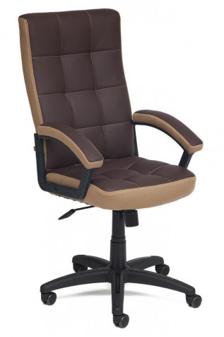 Кресло «Тренди» (Trendy) (Искусственная коричневая кожа + бронзовая сетка)