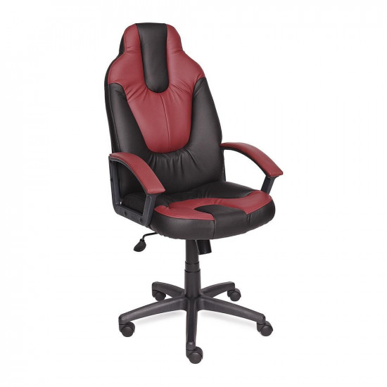 Кресло компьютерное «Neo 2» (Чёрно-бордовая искусственная кожа)