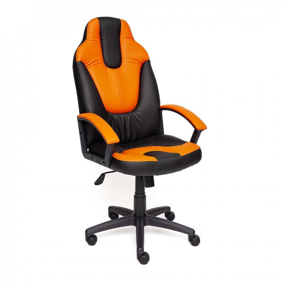 Кресло компьютерное «Neo 2» (Искусственная черная кожа + искусственная оранжевая кожа)