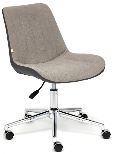 Кресло офисное TetChair «Style» (экошерсть/кож/зам, серый/металлик)