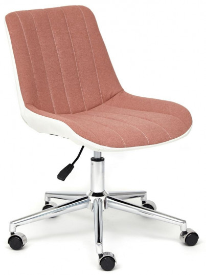 Кресло офисное TetChair «Style» (экошерсть/кож/зам, розовый/белый)