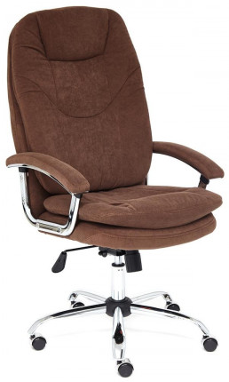 Кресло офисное TetChair «Softy Lux» (флок, коричневый, 6)