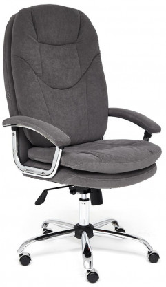 Кресло офисное TetChair «Softy Lux» (флок, серый)