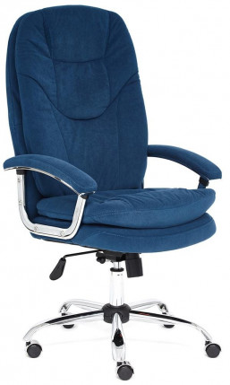 Кресло офисное TetChair «Softy Lux» (флок, синий, 32)