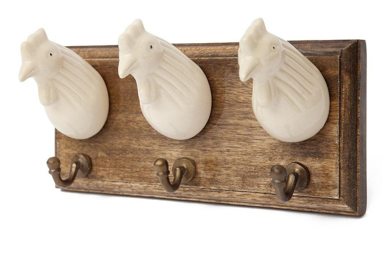 Вешалка трехместная настенная «Курочки» Secret De Maison Chateau (С-1435L) (Натуральный)