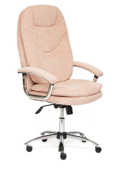 Кресло «Softy Lux chrome misty rose» (Софти Люкс хром) (Розовая ткань «Misty rose»)