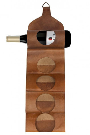 Бутылочница Secret De Maison «Bandoleer» (mod. 501)  из натуральной кожи (кожа буйвола, коричневый)