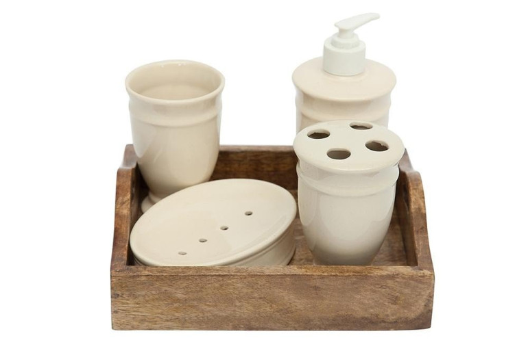 Набор для ванной комнаты на подносе Secret De Maison Chateau (С-3525) (Натуральный)