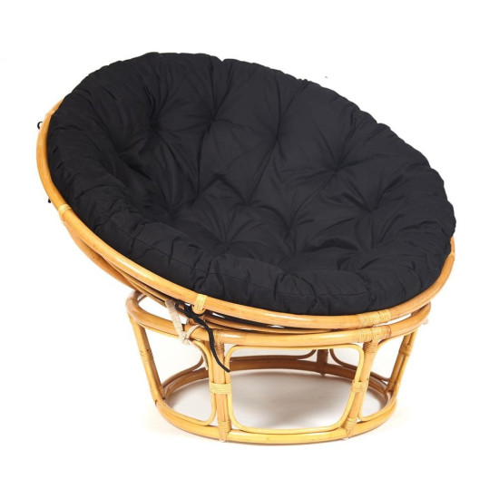 Кресло из ротанга  «Папасан» (Papasan 23/01 Honey мёд) + Подушка (ткань черная)