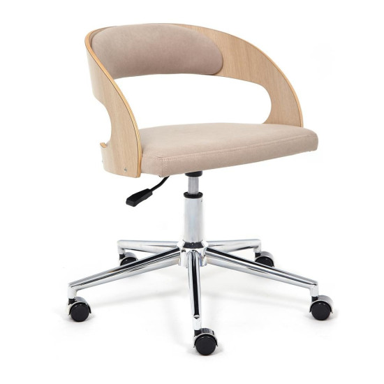 Кресло офисное TetChair «Jazz» (дуб, флок , бежевый)