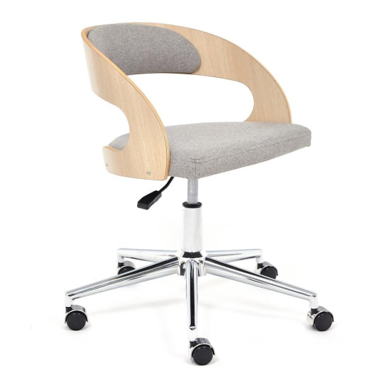 Кресло офисное TetChair «Jazz» (дуб, экошерсть, серый)
