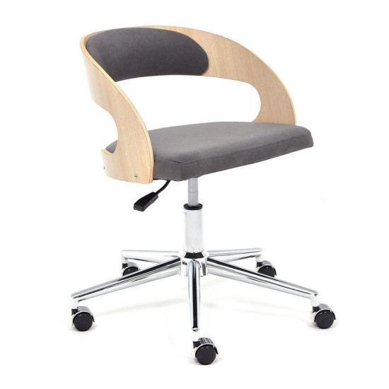 Кресло офисное TetChair «Jazz» (дуб, флок , серый)