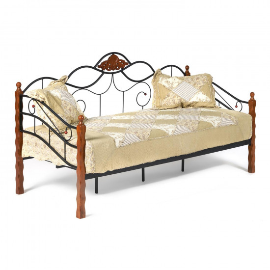 Кровать «Canzona» + основание из деревянных ламелей (90 см x 200 см), красный дуб/черный