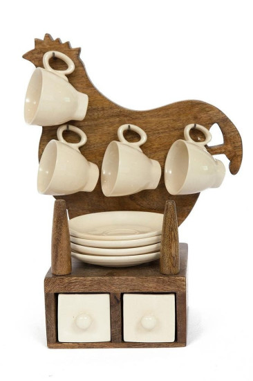 Настенный буфет с чашками и блюдцами Secret De Maison Chateau (С-1811) (Натуральный)