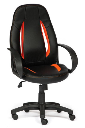 Кресло «Энзо» (Enzo) (Искусственная черная кожа +оранжевая сетка)