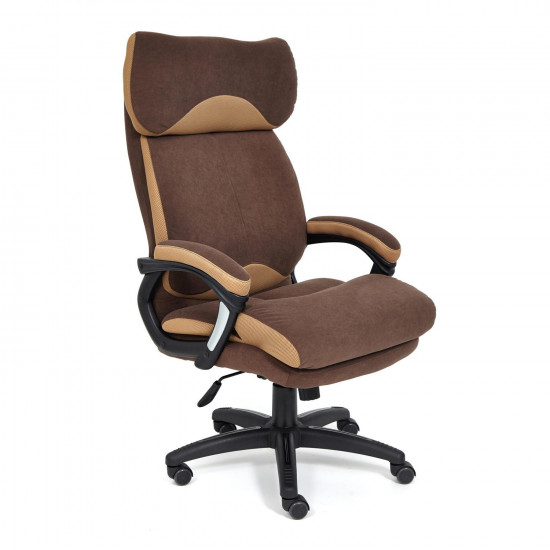 Кресло офисное «Duke» (флок/ткань коричневый/бронза)