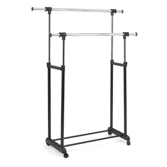 Вешалка раздвижная для гардеробной NY-3295 (хром/черный)