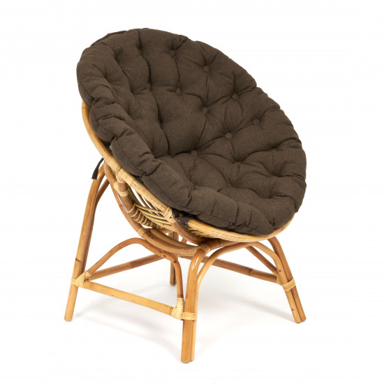Кресло "PAPASAN CLEO ECO" натуральный с подушкой (ткань, коричневый, 3М7-147)