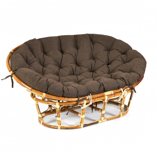 Кресло «Mamasan Eco Skin» (с подушкой) (Natural (натуральный), ткань Коричневый, 3М7-147)