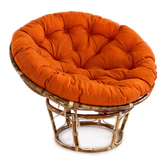Кресло "PAPASAN ECO SKIN" / с подушкой / (ткань Оранжевый, С 23)