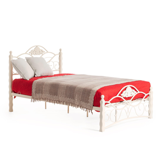 Кровать «Canzona» + основание из деревянных ламелей (120 см x 200 см), белый (butter white)