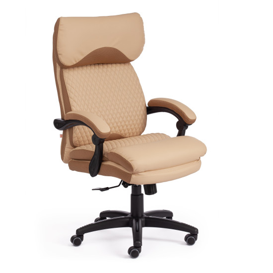 Кресло CHIEF (кож/зам/ткань, бежевый/бронза, 36-34/21)