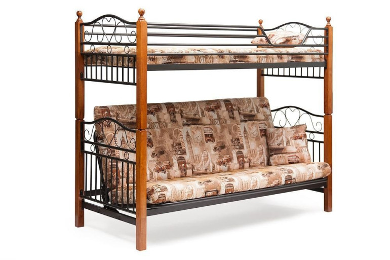 Диван-кровать двухъярусная «Премьер» (Premiere) + основание (С матрасами «Лондон» и подушками)