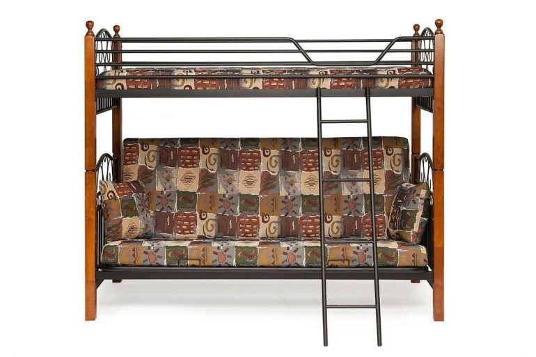 Диван-кровать двухъярусная «Премьер» (Premiere) + основание (С матрасами «Солнышко» и подушками)