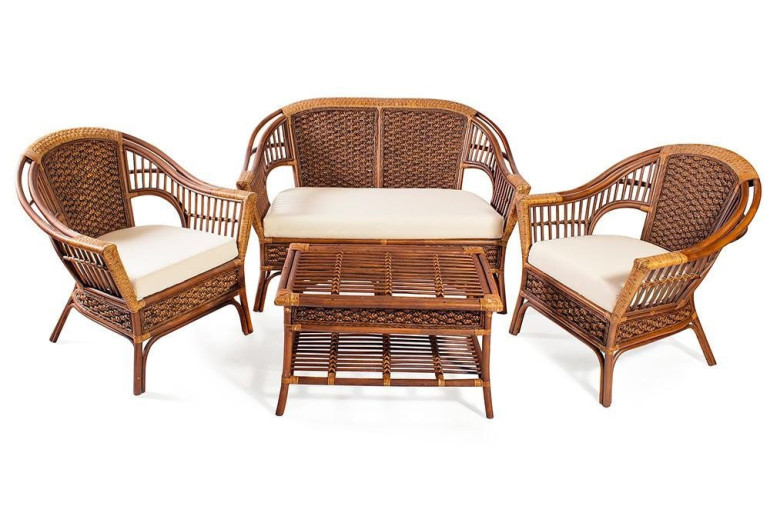 Комплект для отдыха «Касабланка» (Casablanca) натуральный ротанг (Античный орех)