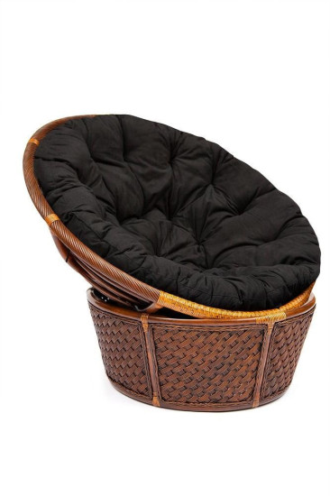 Кресло из ротанга «Андреа» (Andrea 23/01) Pecan + Подушка (ткань черная)