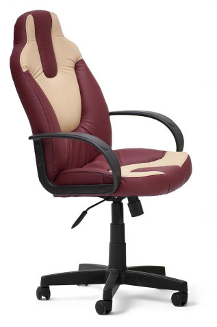 Кресло компьютерное «Neo 1» (Бордовая+бежевая искусственная кожа)