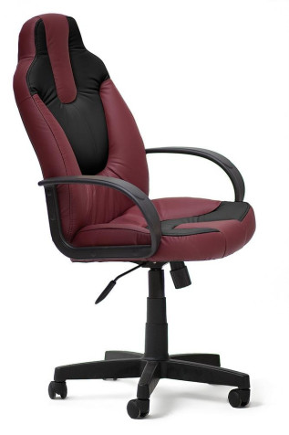 Кресло компьютерное «Neo 1» (Бордовая+чёрная искусственная кожа)