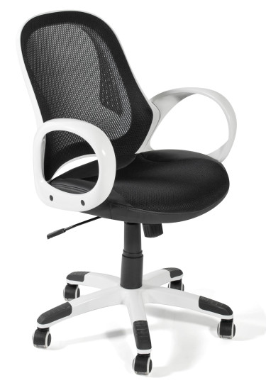 Кресло «Монро» (Monro) (ткань+сетка, черный, белый пластик )