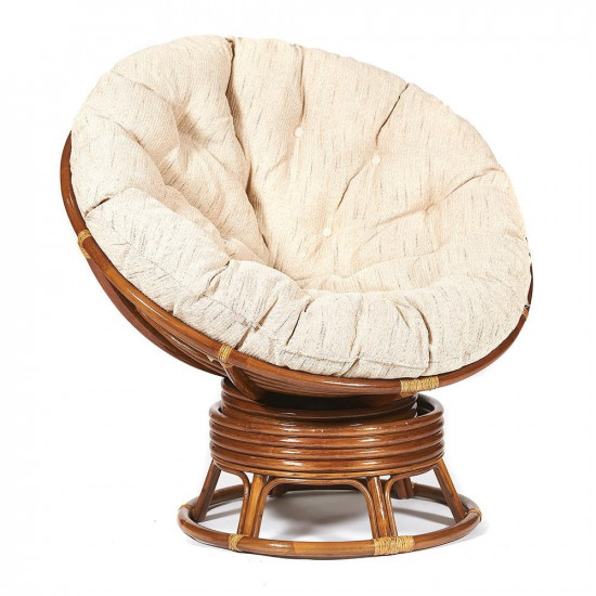 Кресло-качалка плетёное «Папасан» (Papasan 23/01B Pecan орех) + подушка (старт)