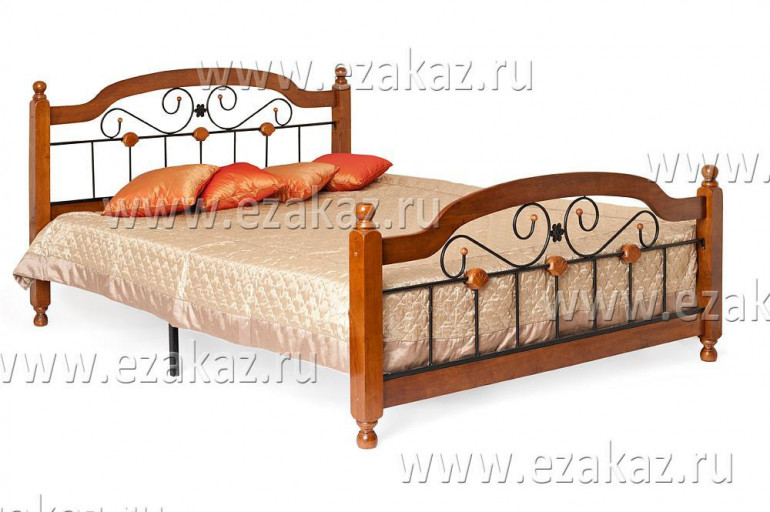 Кровать двуспальная AT 819 (металлический каркас) + основание (160см x 200см)