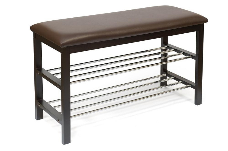 Обувница-скамья SR-0628 (Искусственная коричневая кожа)