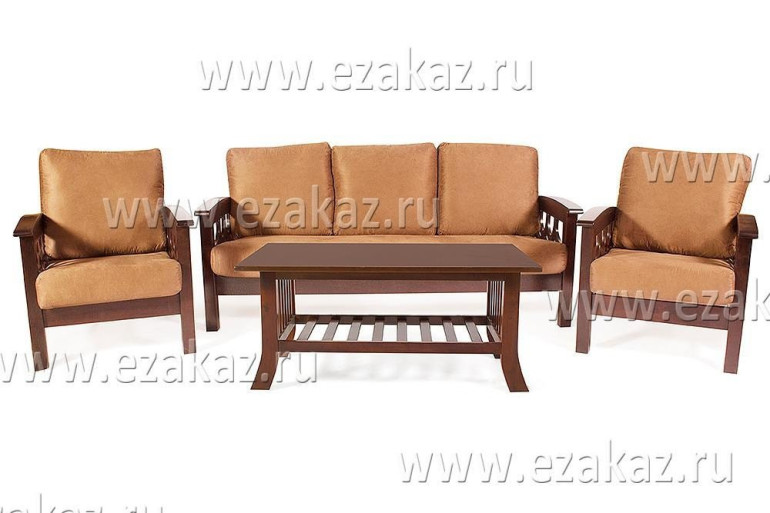 Комплект мягкой мебели «Блоссом» (Blossom) 9916 (Темный орех (Dark Walnut))