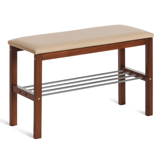 Банкетка BERYL (темный орех/бежевый)