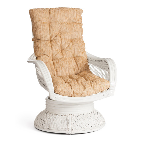 Кресло-качалка из ротанга «Андреа релакс медиум» (Andrea relax medium) + Подушка (TCH White)