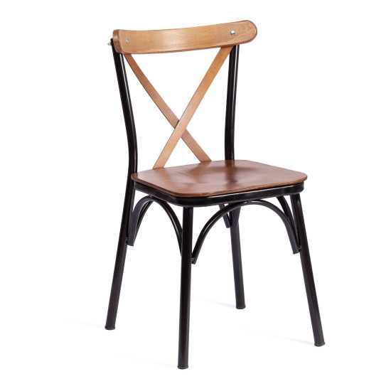 Стул CROSSY (mod. 251) металл/фанера, 42 х 49 х 84 см, walnut (орех)/чёрный