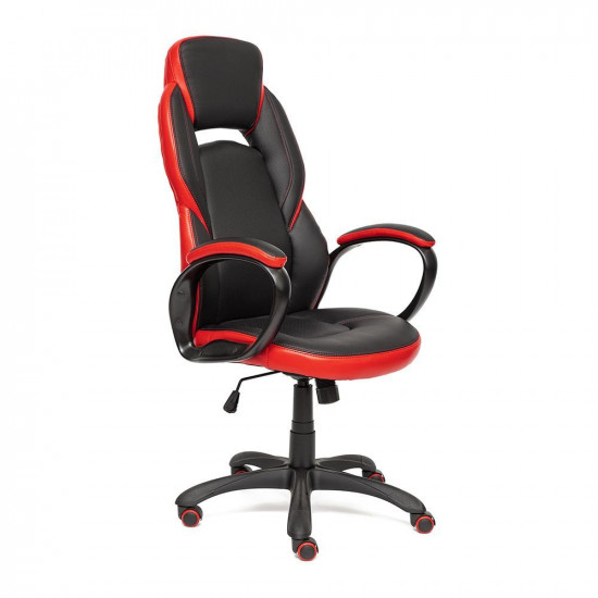 Кресло компьютерное «iCrown» (Чёрно-красная искусственная кожа)