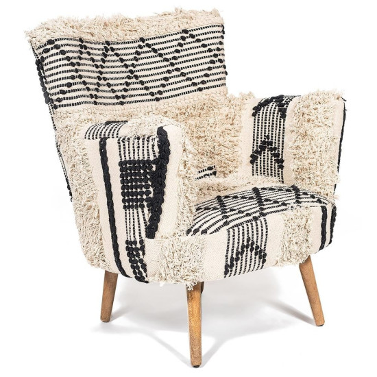 Кресло Secret De Maison «Alba» (black/white shaggy) (Alba black/white shaggy)