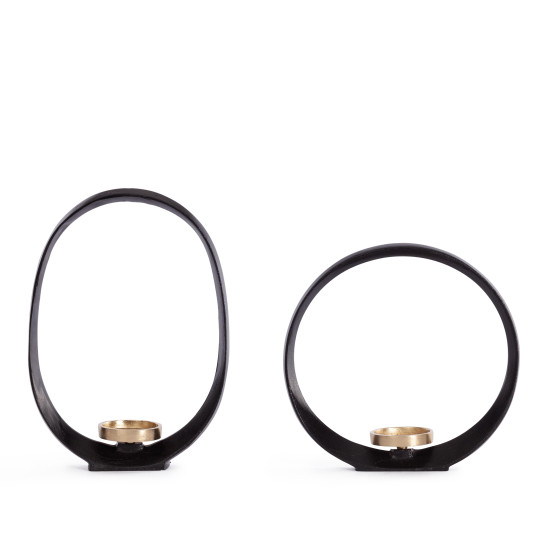 Набор подсвечников Secret De Maison ROLLIN ( mod. LS-0006 )  металл: аллюминий, 33 х 35см, 30 х 42 см, черный