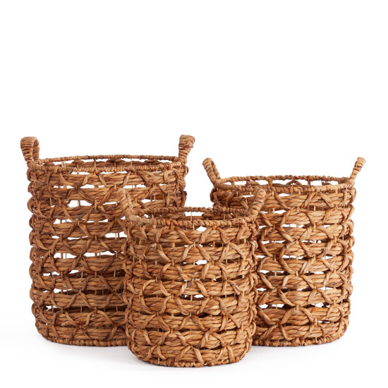 Набор корзин Secret De Maison BRINT ( mod. LS-0094 )  гиацинт (водяной), D40 х 50 см, D35 х 45 см, D30 х 40 см, бежевый