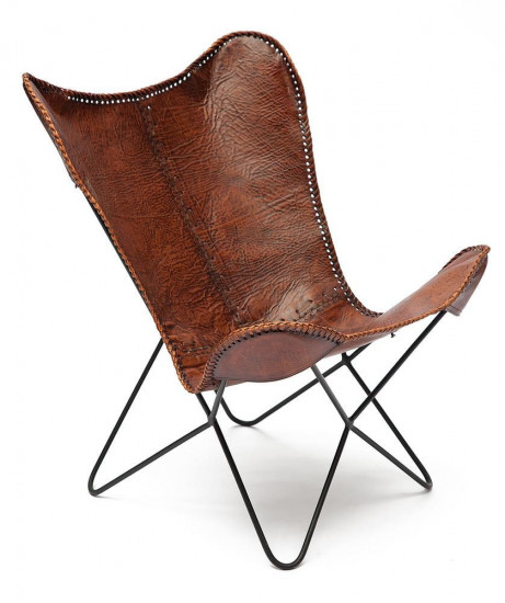 Кресло Secret De Maison «Ньютон» (Newton) 3034 со съемным чехлом из натуральной кожи (Коричневый «Лофт»)