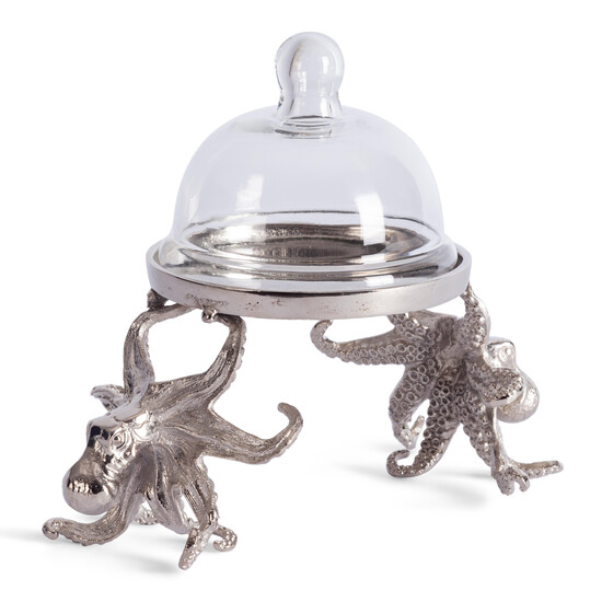 Тортница Secret De Maison OCTOPUS ( mod. 9647 ) алюминиевый сплав, 25,5x15,5x21,5 см, никель/nickel