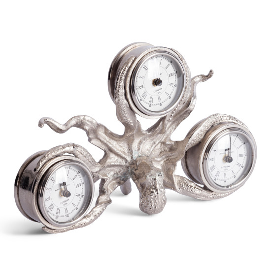 Часы настольные Secret De Maison OCTOPUS ( mod. 9686 ) алюминиевый сплав, 30,5x11,5x23 см, никель/nickel