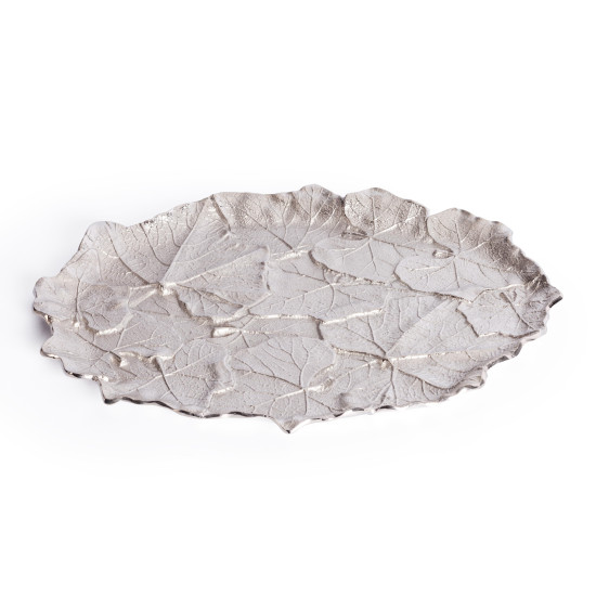Блюдо Secret De Maison LEAF1 ( mod. 9376 ) алюминиевый сплав, 44x35x2,5 см, никель/nickel