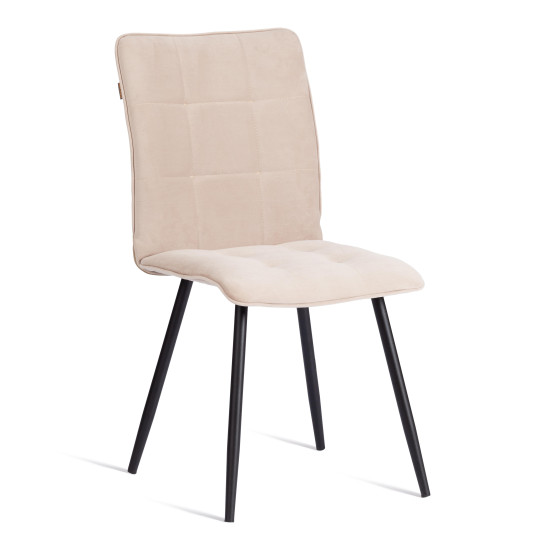 Стул обеденный Bari разборный, ткань велюр, 44х60х91, молочный/черный, (Porsche 2)